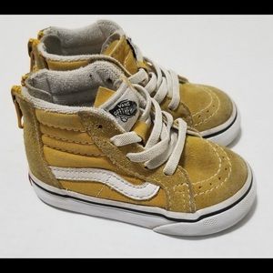 Vans 5 Baby Toddler Classic Hi Top Yellow Sneakers